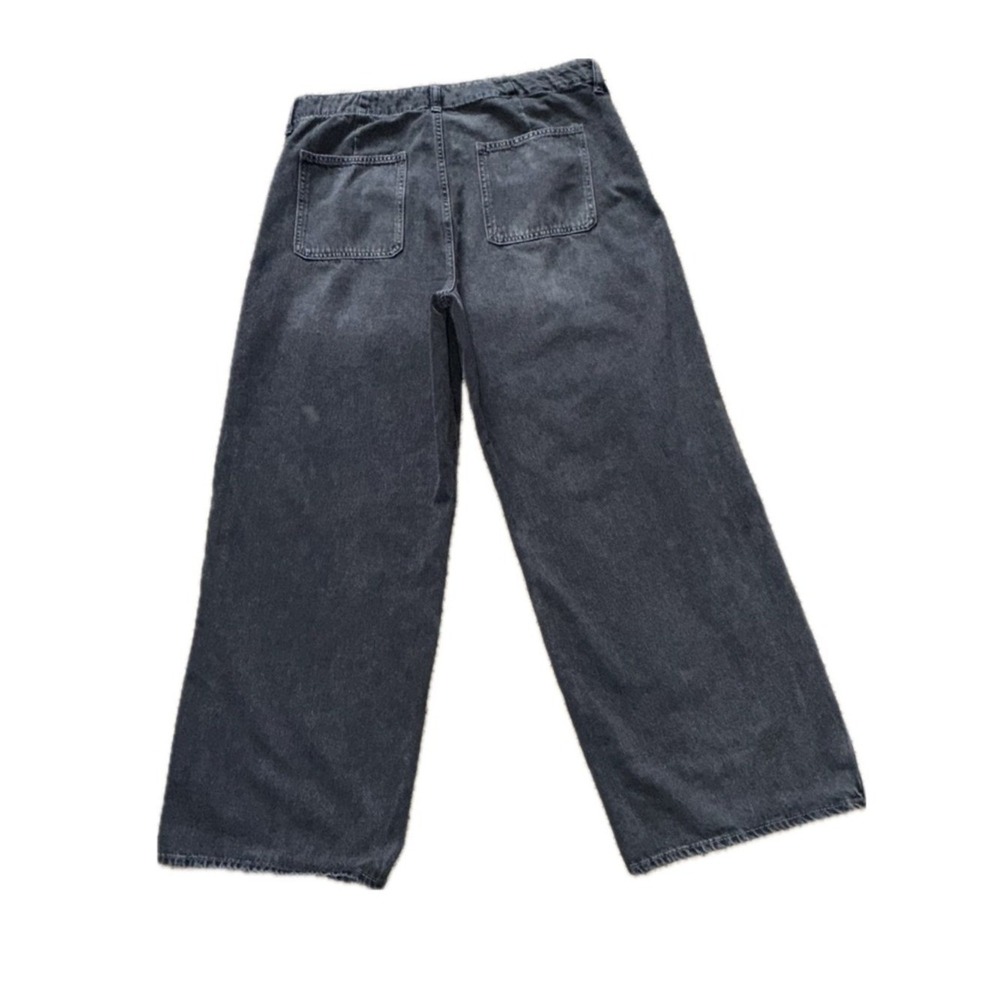 👖👟 OLD NAVY Women's High Rise Baggy Wide Leg Jeans Black Wash Sz 16